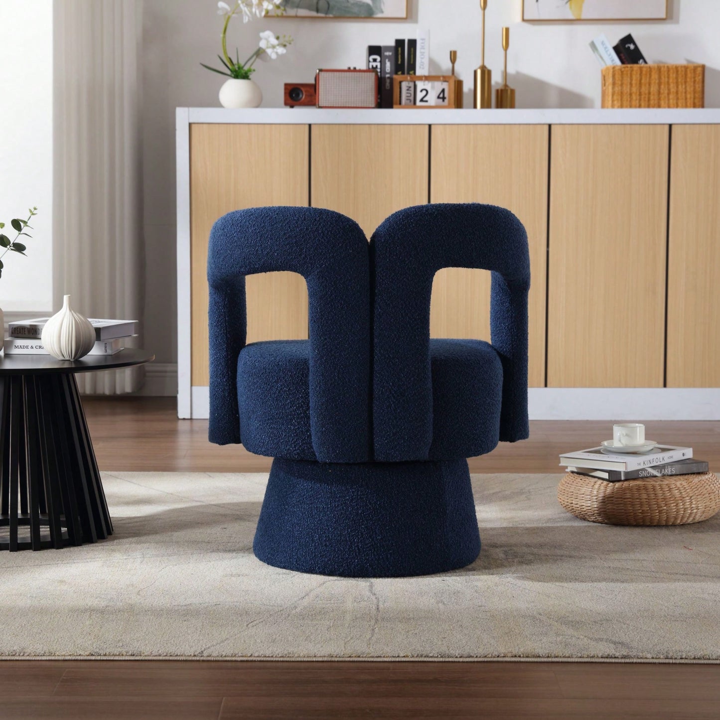 Swivel Barrel Chair - Comfy Round Accent Sofa Chair For Living Room