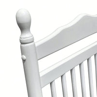 Adult Rocking Chair, Balcony Porch, Solid Hardwood, Wide Seat, Armrest, Slatted Back Rest, Easy Assembly