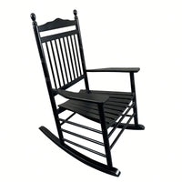Adult Rocking Chair, Balcony Porch, Solid Hardwood, Wide Seat, Armrest, Slatted Back Rest, Easy Assembly