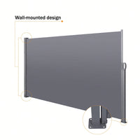 138" X 71''Retractable Side Awning, Waterproof & UV-Resistant,  Privacy Screen Divider Roll Up Balcony