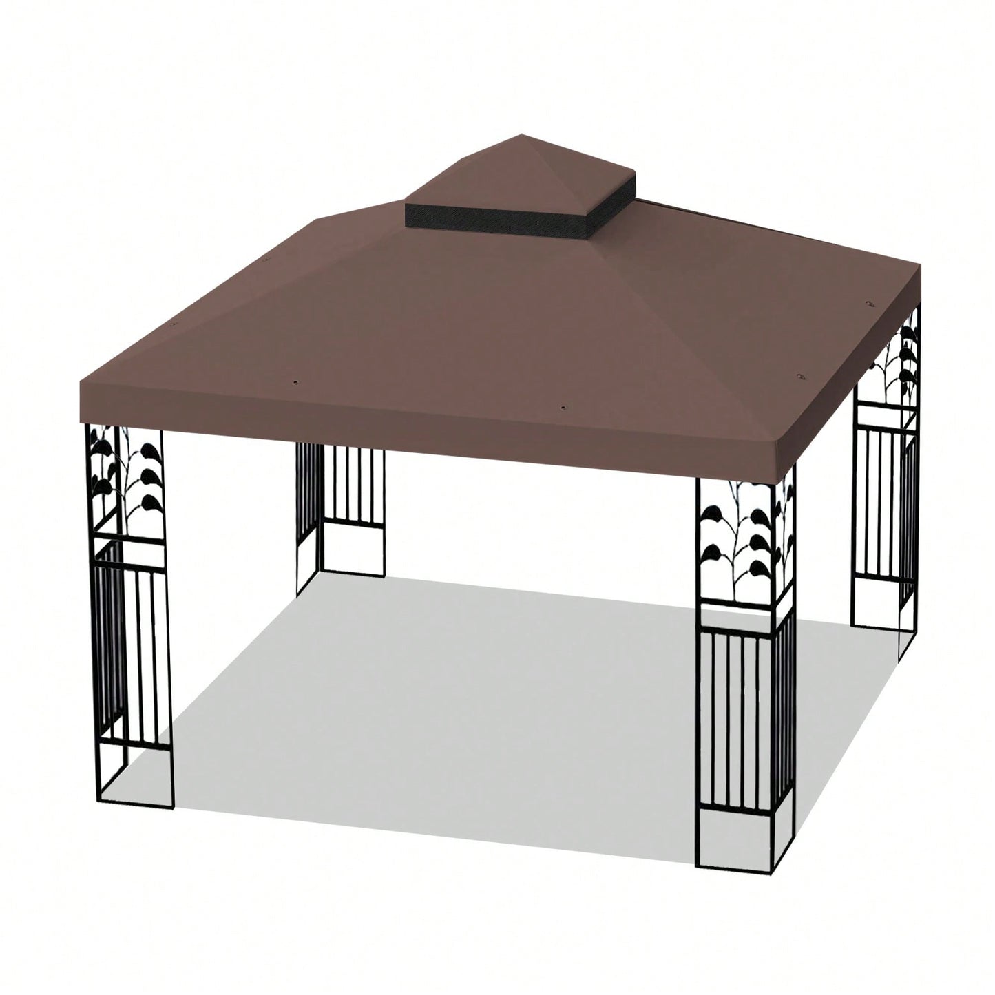 10x10 Ft Outdoor Patio Gazebo Replacement Canopy - Double Tiered Gazebo Tent Roof Top Cover Only (Frame Not Included)