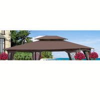 13x10 Ft Patio Double Roof Gazebo Replacement Canopy Top Fabric