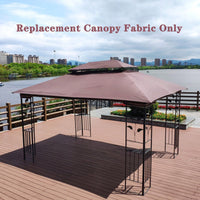 13x10 Ft Patio Double Roof Gazebo Replacement Canopy Top Fabric