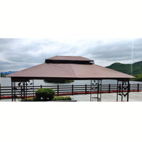 13x10 Ft Patio Double Roof Gazebo Replacement Canopy Top Fabric