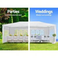 10' X 30' Wedding Party Canopy Tent Outdoor Gazebo With 5 Removable Sidewalls