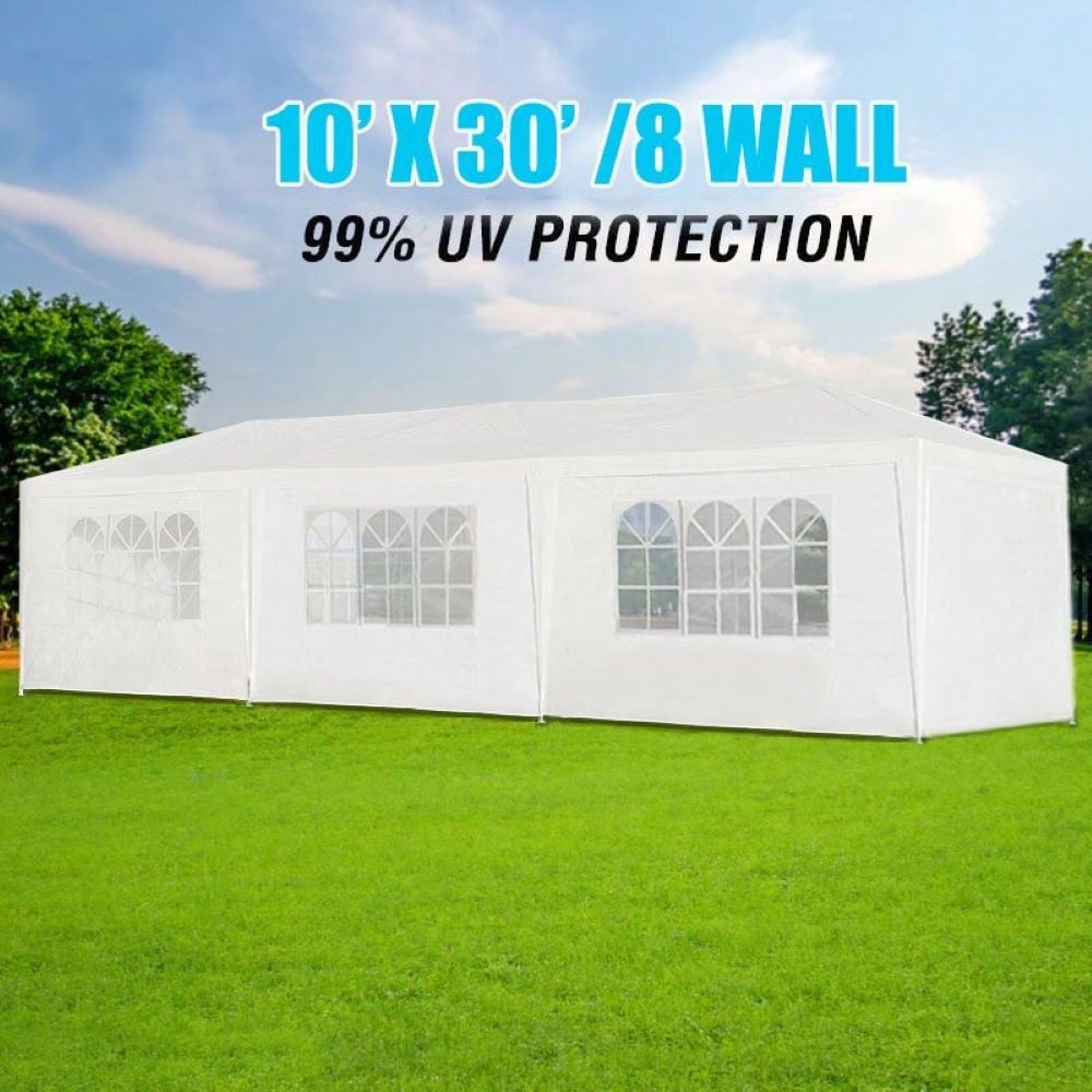 10' X 30' Wedding Party Canopy Tent Outdoor Gazebo With 8 Removable Sidewalls