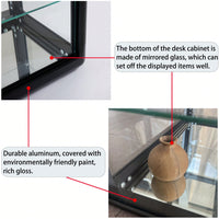 Tempered Glass Counter Top Display Showcase With Sliding Glass Door And Lock