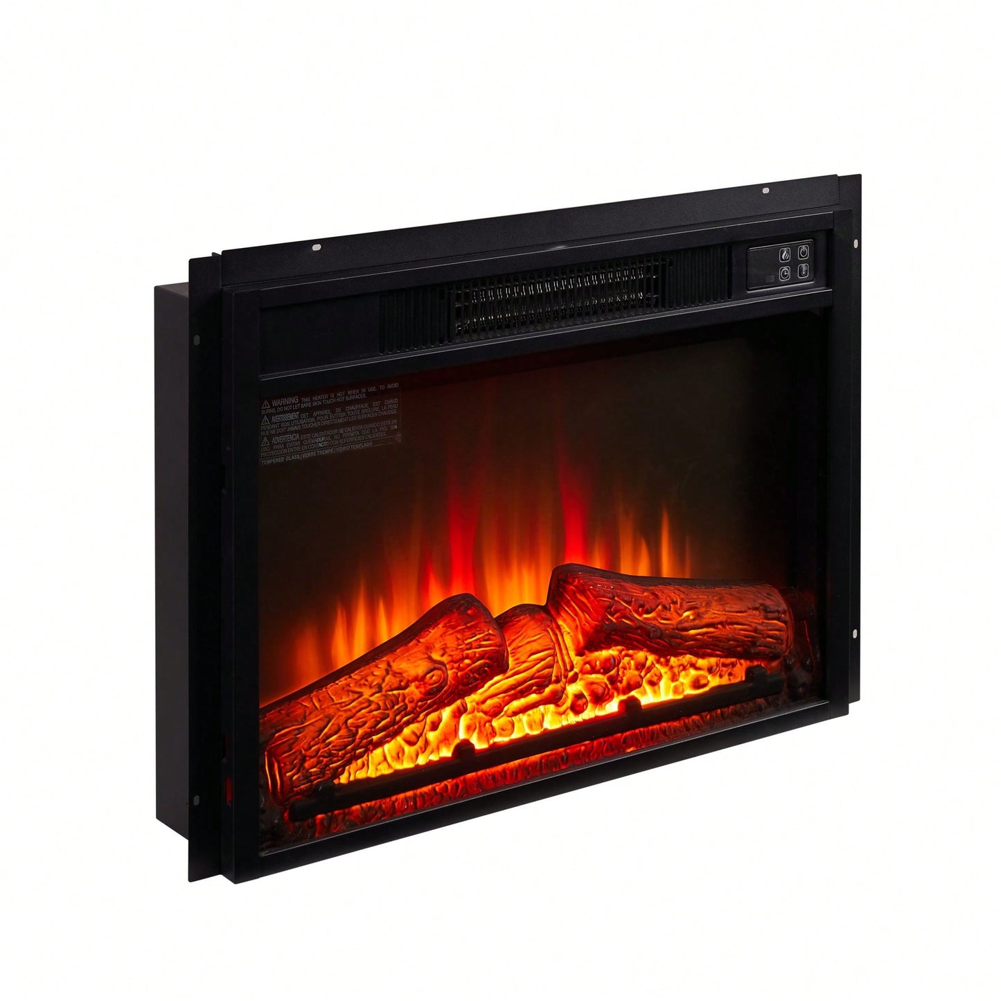 18" Electric Fireplace Insert, 1400W, 120V, 3 Levels Of Flame Brightness, 30 Minutes - 6 Hours Timer, Overheating Protection