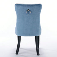 Set Of 2, Modern, High-End Tufted Solid Wood Contemporary PU And Velvet Upholstered Dining Chair With Wood Legs Nailhead Trim