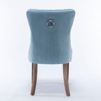 Set Of 2, Modern High-End Tufted Solid Wood Contemporary Velvet Upholstered Dining Chair With Wood Legs Nailhead Trim