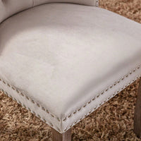 Set Of 2, Modern High-End Tufted Solid Wood Contemporary Velvet Upholstered Dining Chair With Wood Legs Nailhead Trim