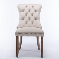 Set Of 2, Modern High-End Tufted Solid Wood Contemporary Velvet Upholstered Dining Chair With Wood Legs Nailhead Trim