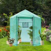 Quality Materials Upgraded Walk-In Greenhouse With PE Plaid Fabric And YKK Zippers