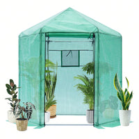 Quality Materials Upgraded Walk-In Greenhouse With PE Plaid Fabric And YKK Zippers