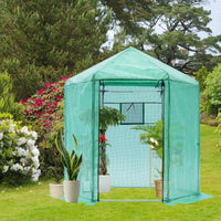 Quality Materials Upgraded Walk-In Greenhouse With PE Plaid Fabric And YKK Zippers