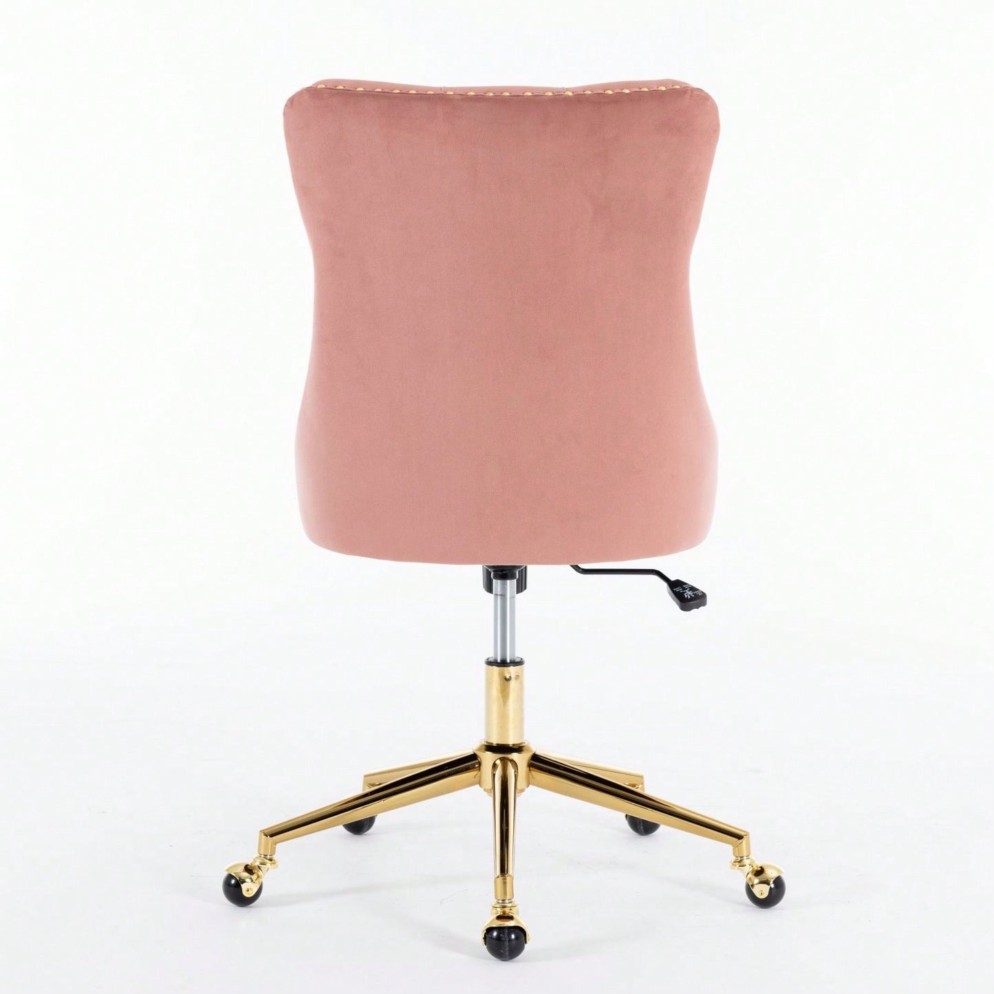 Premium Spring Cushioned Adjustable Desk Chair With Hand-Pulled Buttons And Golden Metal Base