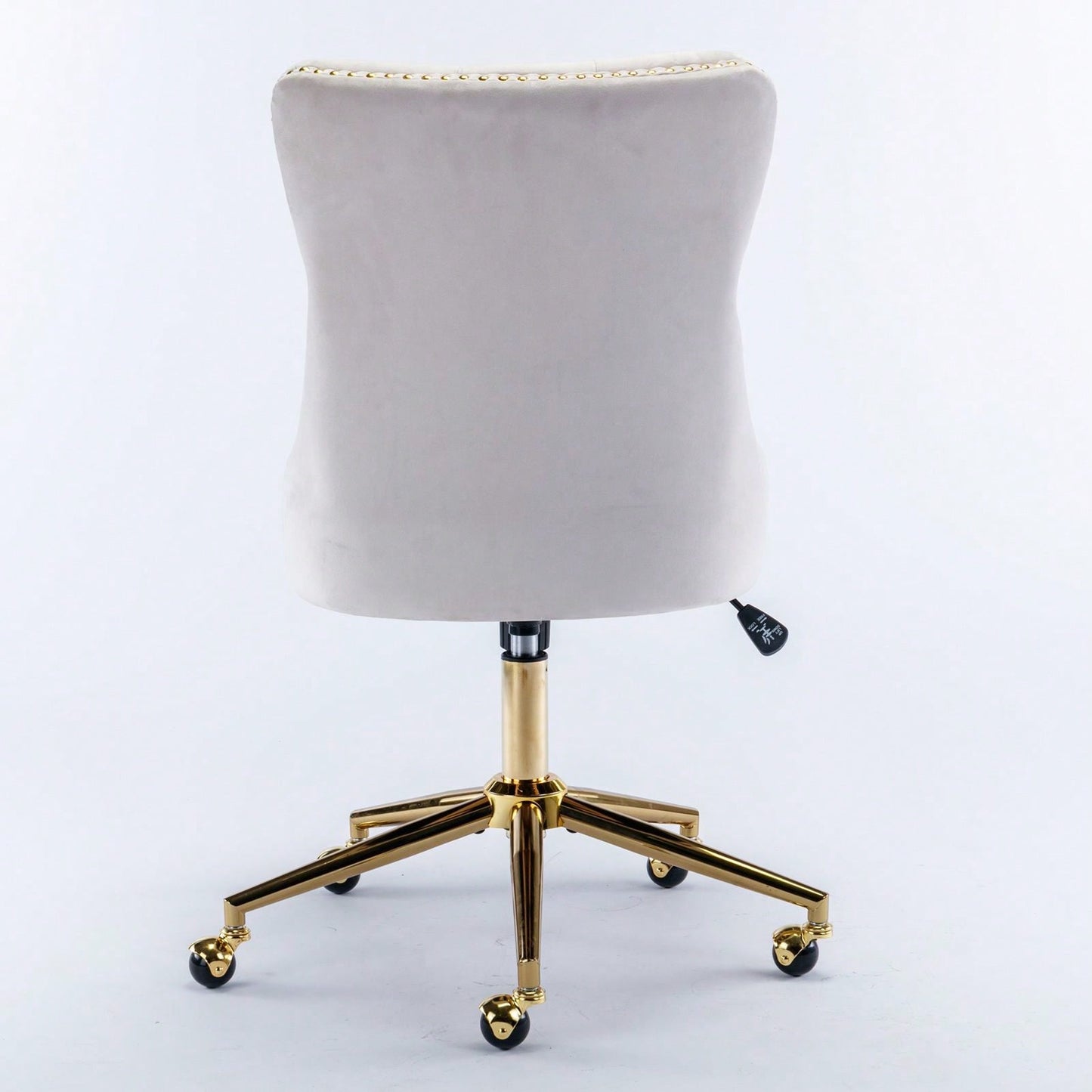 Premium Spring Cushioned Adjustable Desk Chair With Hand-Pulled Buttons And Golden Metal Base