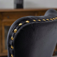 Premium Spring Cushioned Adjustable Desk Chair With Hand-Pulled Buttons And Golden Metal Base