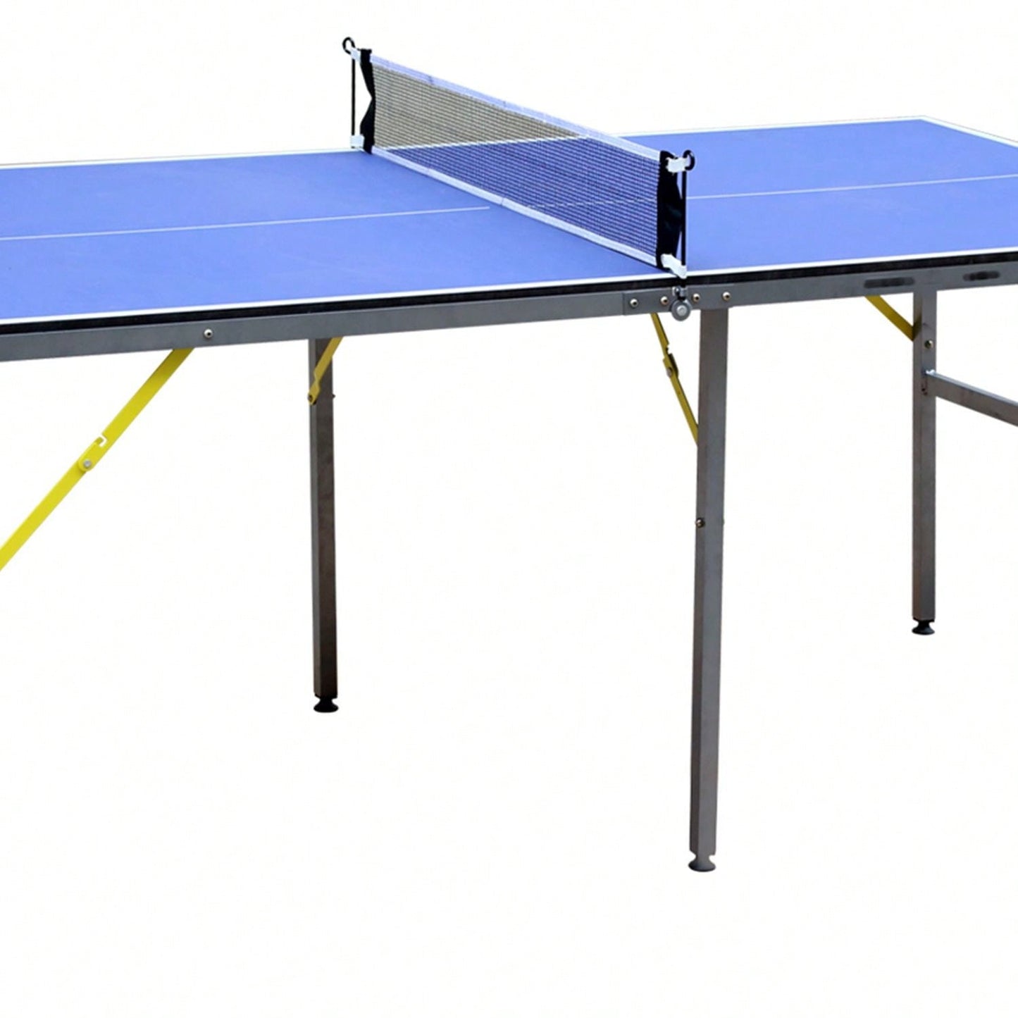 Mid-Size Table Tennis Table, Foldable & Portable Ping Pong Table Set For Indoor & Outdoor Games With Net, 2 Table Tennis Paddles And 3 Balls