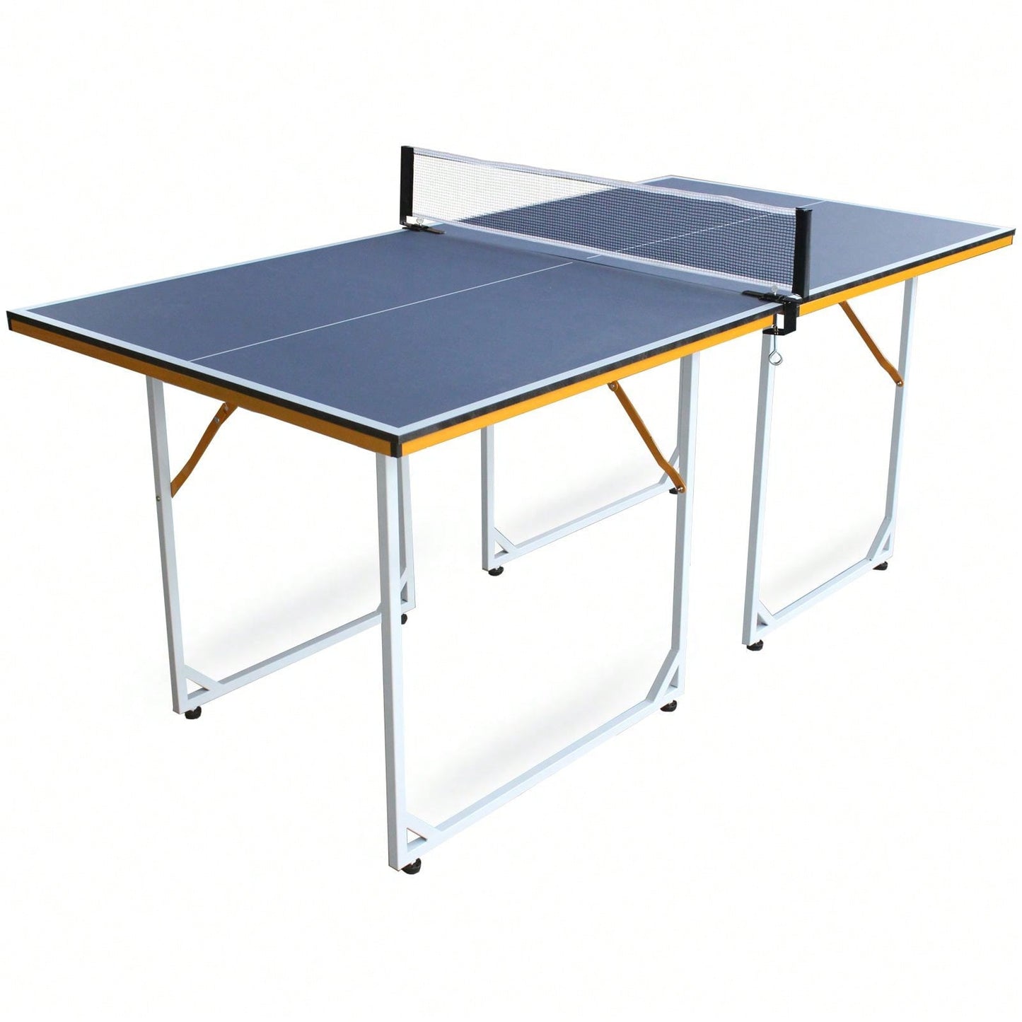 6ft Mid-Size Table Tennis Table Foldable & Portable Ping Pong Table Set For Indoor & Outdoor Games