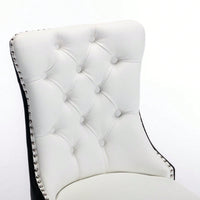 Set Of 2, Modern, High-End Tufted Solid Wood Contemporary PU And Velvet Upholstered Dining Chair With Wood Legs Nailhead Trim