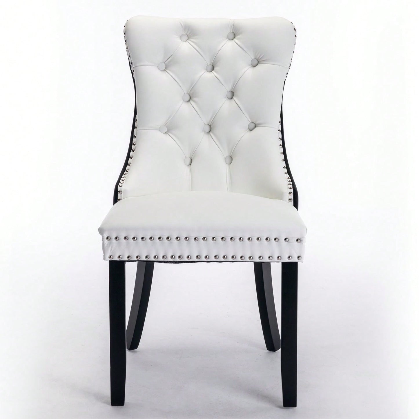 Set Of 2, Modern, High-End Tufted Solid Wood Contemporary PU And Velvet Upholstered Dining Chair With Wood Legs Nailhead Trim