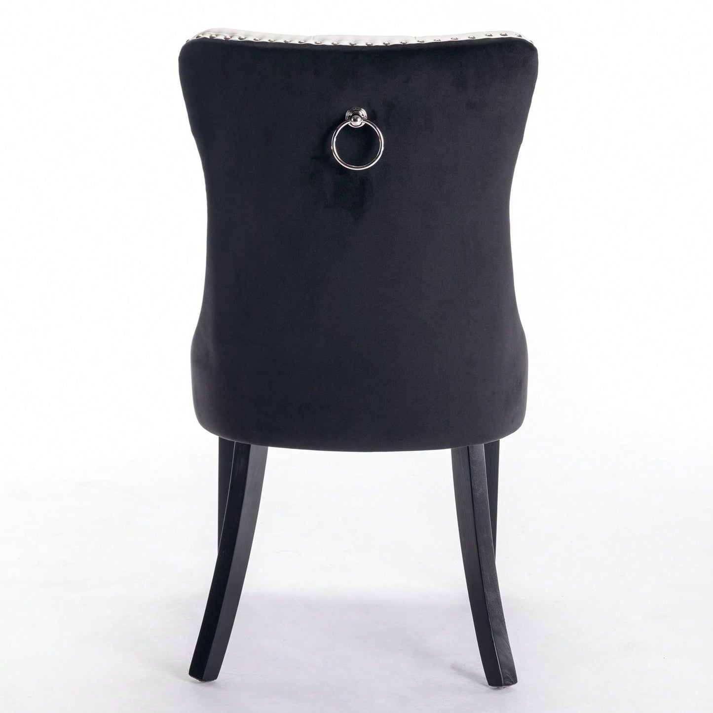 Set Of 2, Modern, High-End Tufted Solid Wood Contemporary PU And Velvet Upholstered Dining Chair With Wood Legs Nailhead Trim
