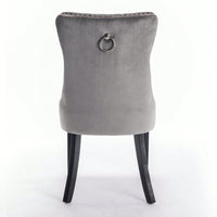 Set Of 2, Modern, High-End Tufted Solid Wood Contemporary PU And Velvet Upholstered Dining Chair With Wood Legs Nailhead Trim