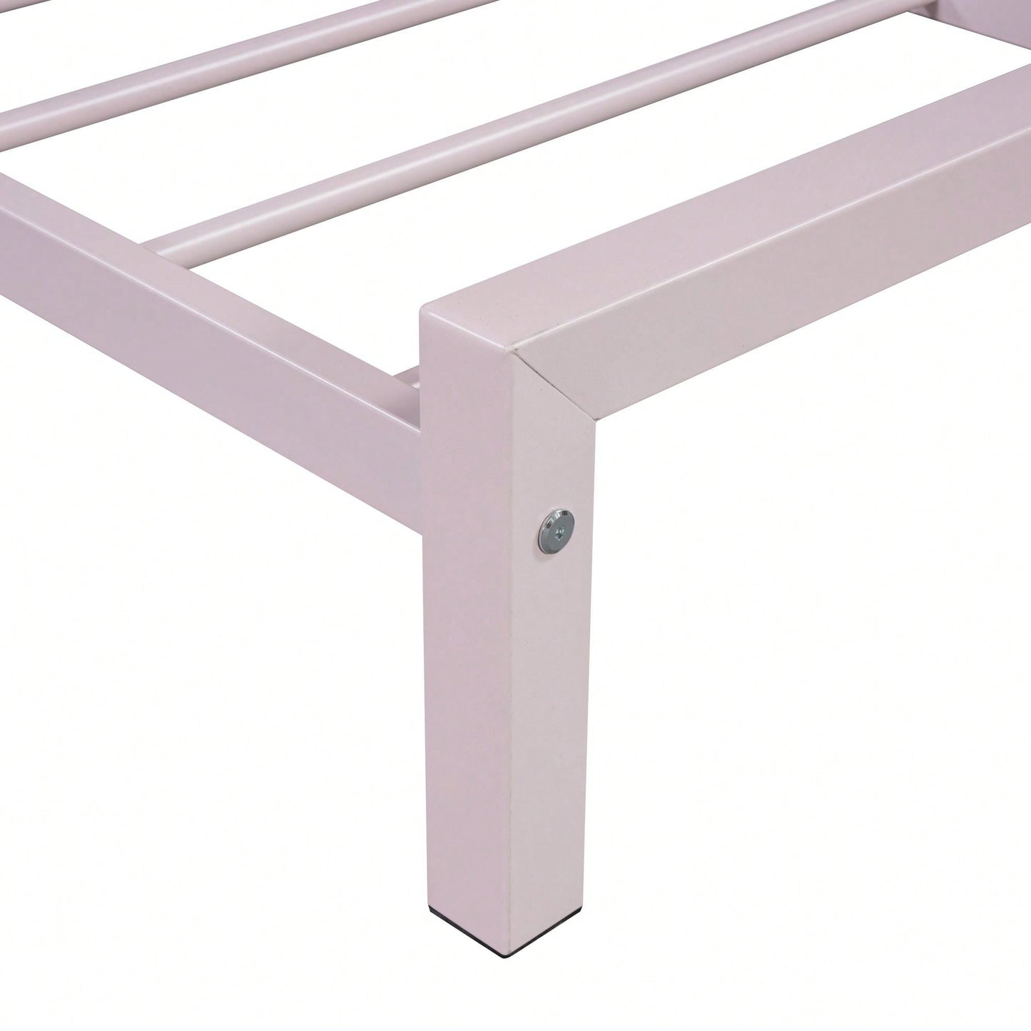 Metal Platform Bed With House-Shaped Headboard Design