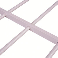 Metal Platform Bed With House-Shaped Headboard Design