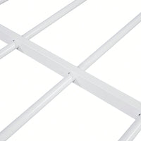 Metal Platform Bed With House-Shaped Headboard Design