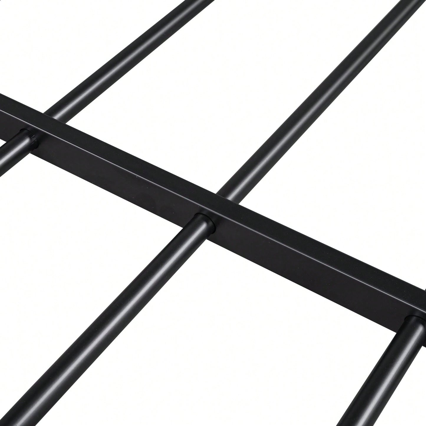 Metal Platform Bed With House-Shaped Headboard Design