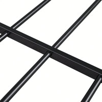 Metal Platform Bed With House-Shaped Headboard Design