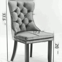 Set Of 2, Modern High-End Tufted Solid Wood Contemporary Velvet Upholstered Dining Chair With Wood Legs Nailhead Trim