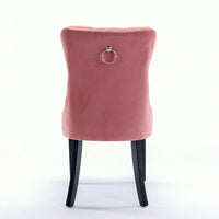 Set Of 2, Modern High-End Tufted Solid Wood Contemporary Velvet Upholstered Dining Chair With Wood Legs Nailhead Trim