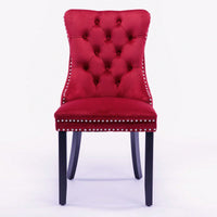 Set Of 2, Modern High-End Tufted Solid Wood Contemporary Velvet Upholstered Dining Chair With Wood Legs Nailhead Trim