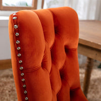 Set Of 2, Modern High-End Tufted Solid Wood Contemporary Velvet Upholstered Dining Chair With Wood Legs Nailhead Trim