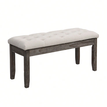 Versatile Tufted Bench With Comfortable Seat And Easy Assembly, Beige