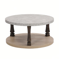 2-Tier Open Design, Rustic Coffee Table, Vintage Glam Style, Sturdy And Stable Structure