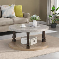 2-Tier Open Design, Rustic Coffee Table, Vintage Glam Style, Sturdy And Stable Structure