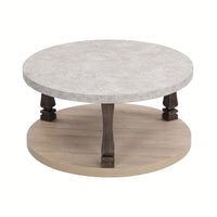 2-Tier Open Design, Rustic Coffee Table, Vintage Glam Style, Sturdy And Stable Structure