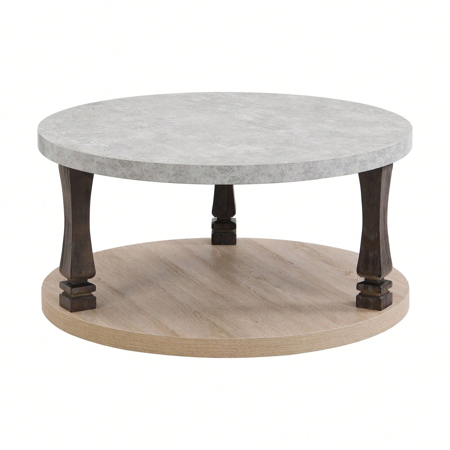 2-Tier Open Design, Rustic Coffee Table, Vintage Glam Style, Sturdy And Stable Structure