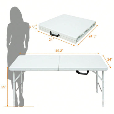 4ft Portable Folding Table Indoor&Outdoor Maximum Weight 135KG Foldable Table For Camping