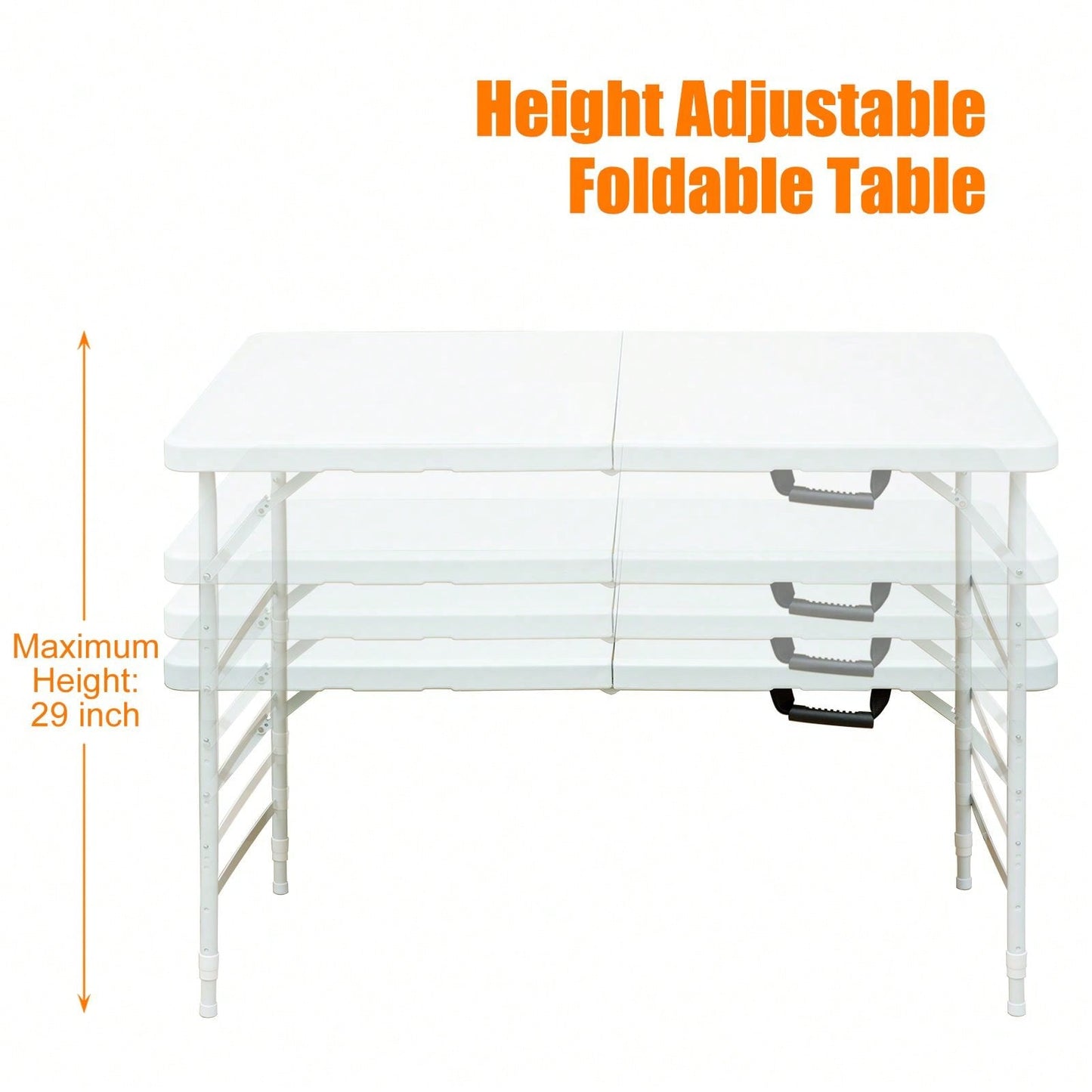 4ft Portable Folding Table Indoor&Outdoor Maximum Weight 135KG Foldable Table For Camping