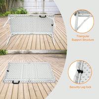 4ft Portable Folding Table Indoor&Outdoor Maximum Weight 135KG Foldable Table For Camping