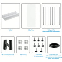 Set Of 2, Adjustable Shelf Wire Shelving Unit, Heavy Duty Shelving With Leveling Feet, 3 Tier Large Capacity, Easy To Assemble