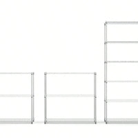 Set Of 2, Adjustable Shelf Wire Shelving Unit, Heavy Duty Shelving With Leveling Feet, 3 Tier Large Capacity, Easy To Assemble