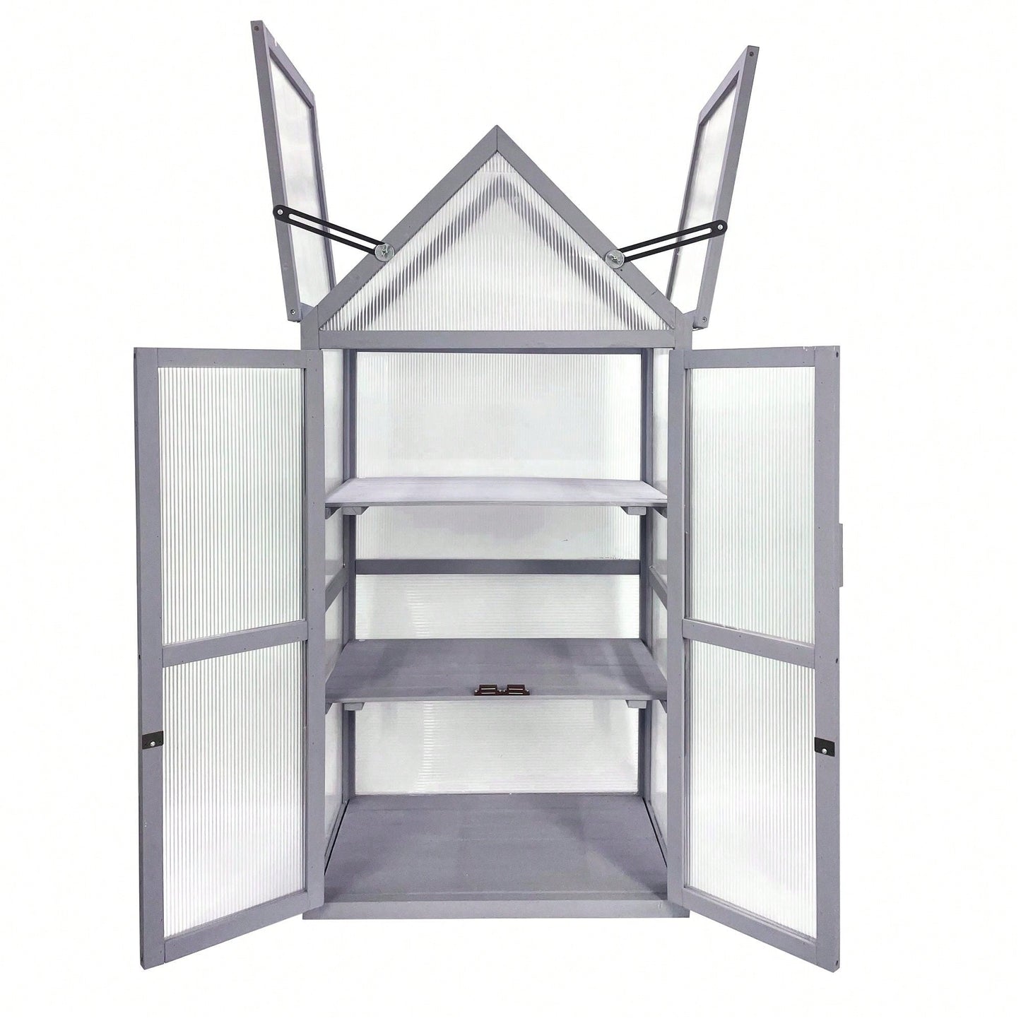 Adjustable UV-Resistant Wood Greenhouse with Removable Shelving for Indoor and Outdoor Gardens