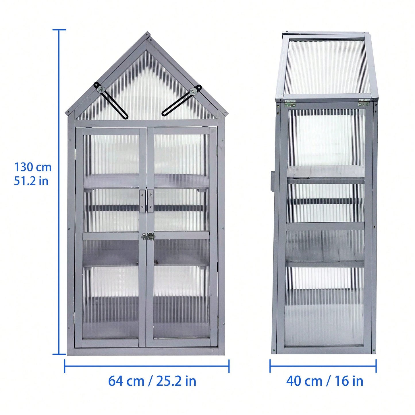 Adjustable UV-Resistant Wood Greenhouse with Removable Shelving for Indoor and Outdoor Gardens