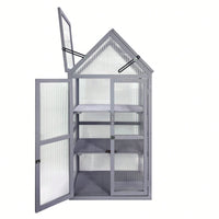 Adjustable UV-Resistant Wood Greenhouse with Removable Shelving for Indoor and Outdoor Gardens